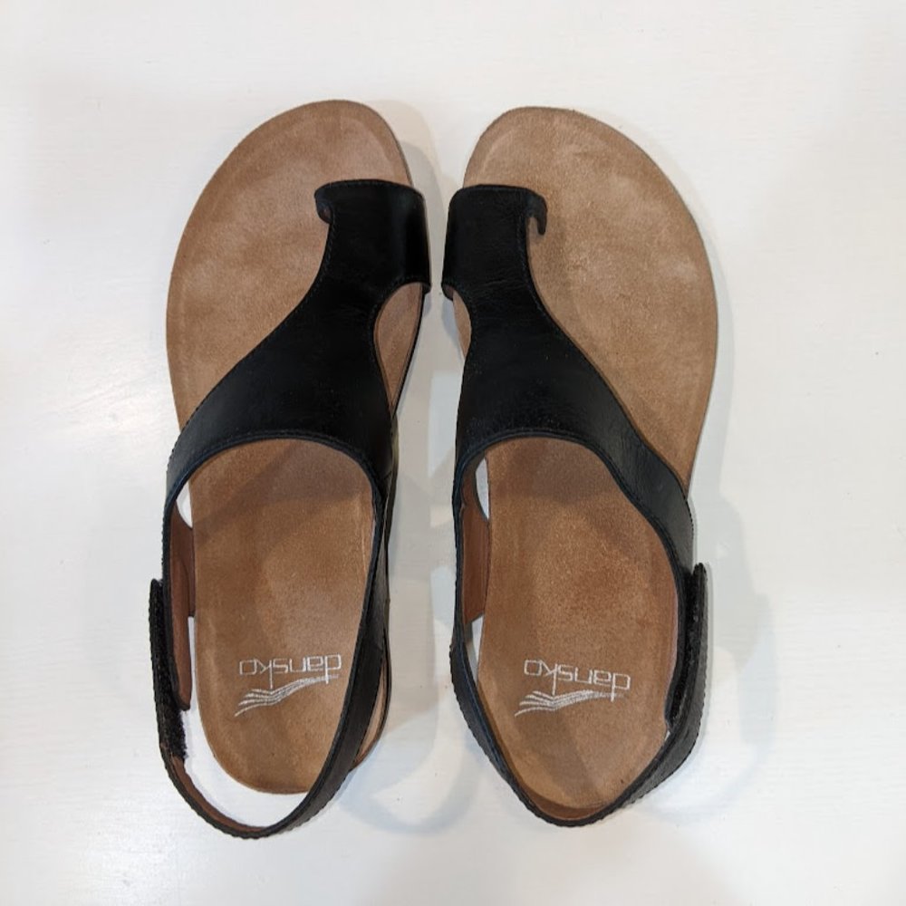 Dressy Flat Dansko Reece Sandals - Black